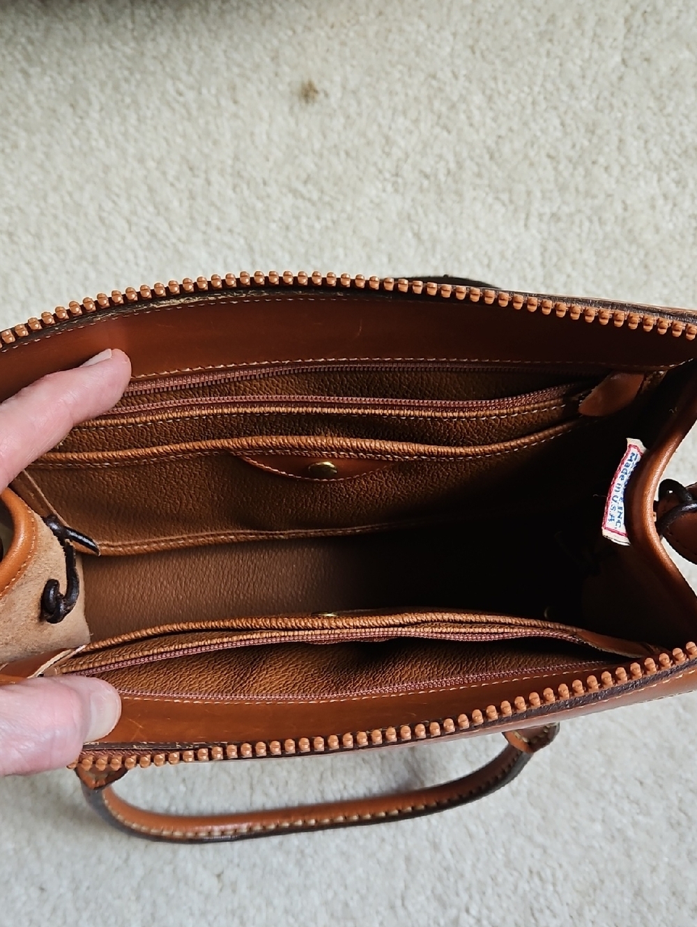Dooney & Bourke Pebbled Leather Satchel in Cognac - Picture 7 of 10